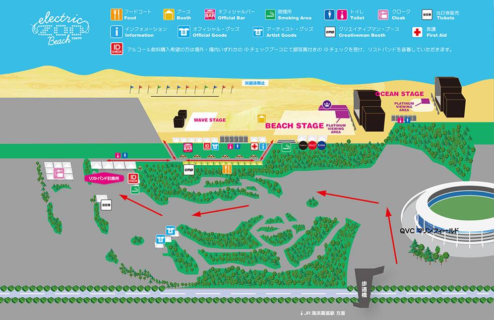 Electric Zoo Beach Tokyo 2016 map