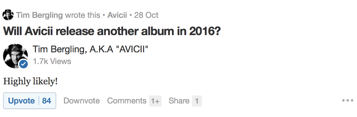 AVICII Q&A