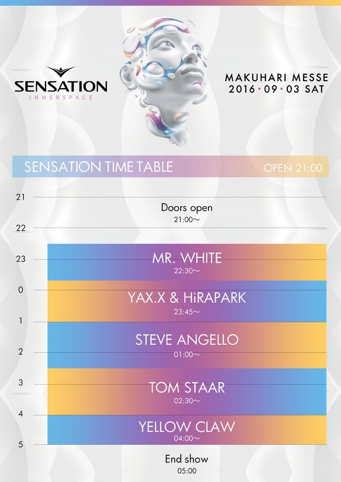 SENSATION 2016 TIMETABLE