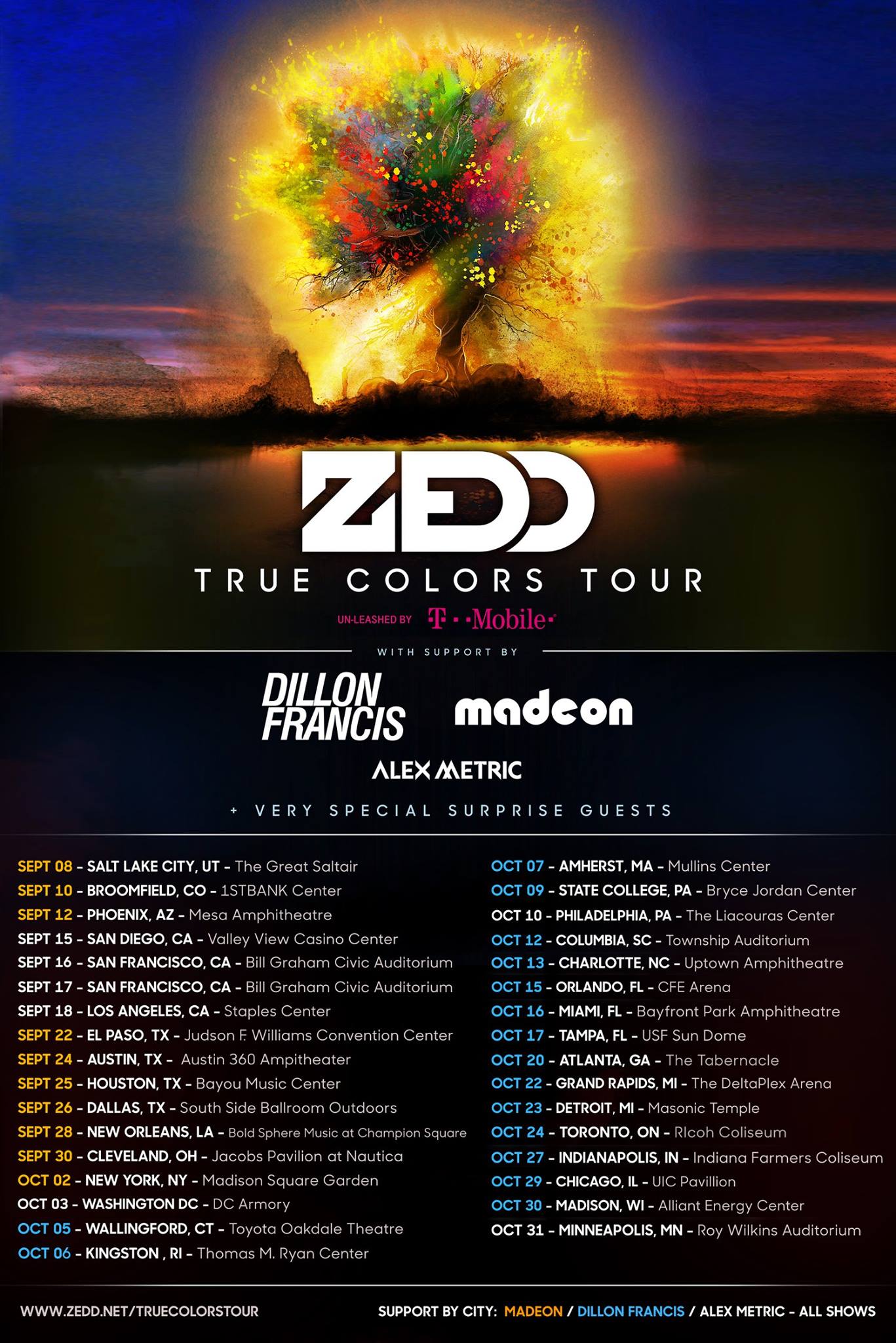 ZEDD schedule SEP OCT