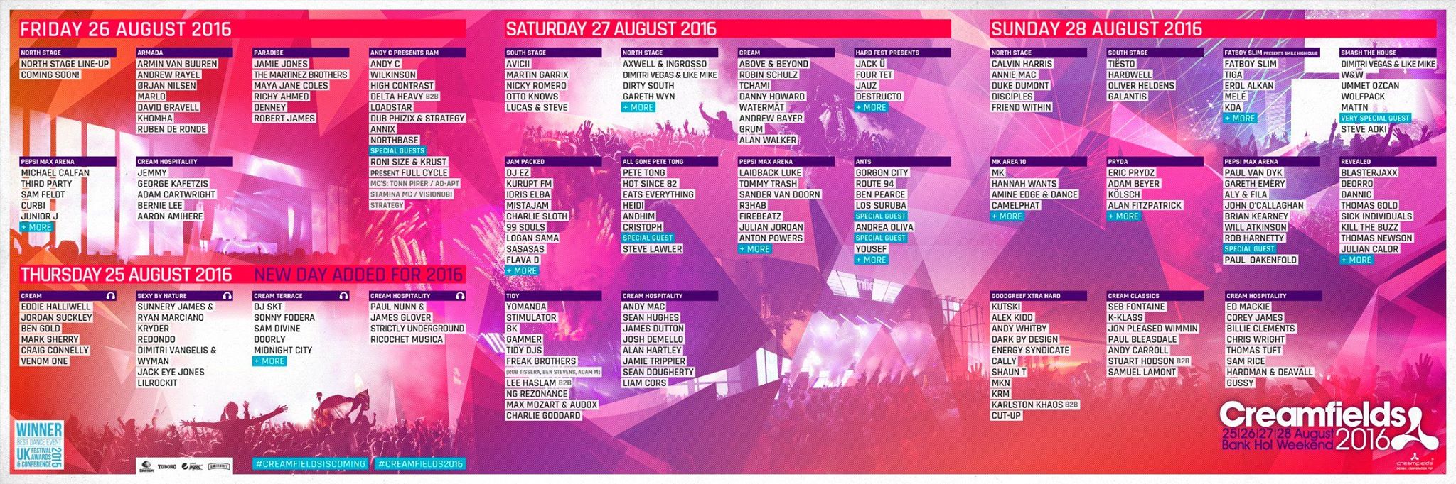 Creamfields 2016 line up
