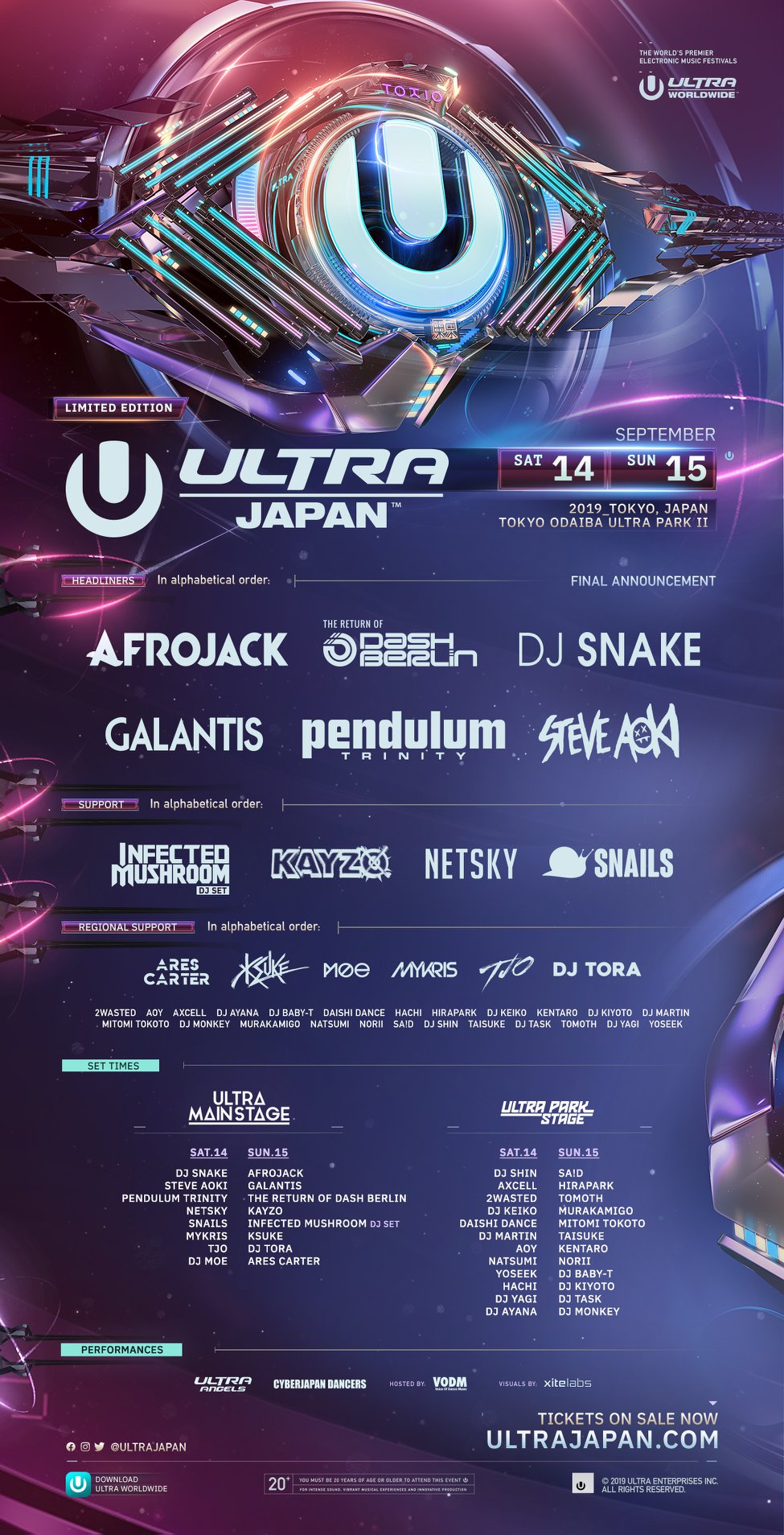 Ultra Japan 19 フルラインナップ 出演日発表 Tokyoedm